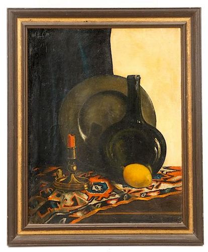 American School "Still Life with Wax Candle" 1882