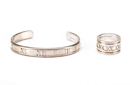 Tiffany & Co. "Atlas" Sterling Bracelet & Ring