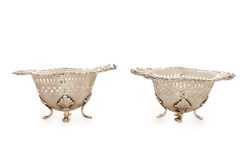 Pair, Pierced Sterling Nut Dishes, Howard & Co.