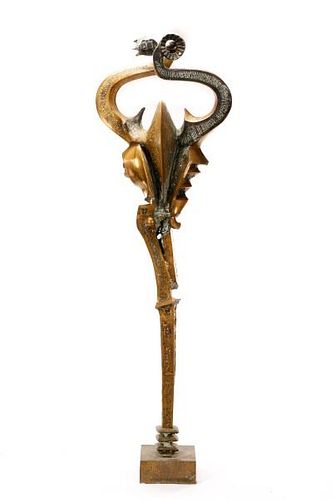 Monyo "Untitled (Abstract Standing Crest)" Bronze