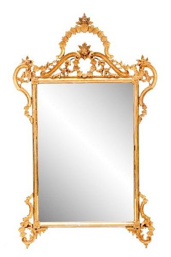 La Barge Rococo Style Carved Giltwood Mirror