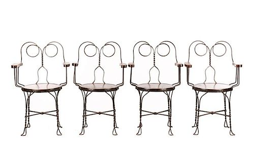 Set of Four Victorian Ice Cream Parlor Chairs