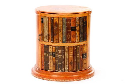 Italian Tooled Leather Faux Book Spine Table