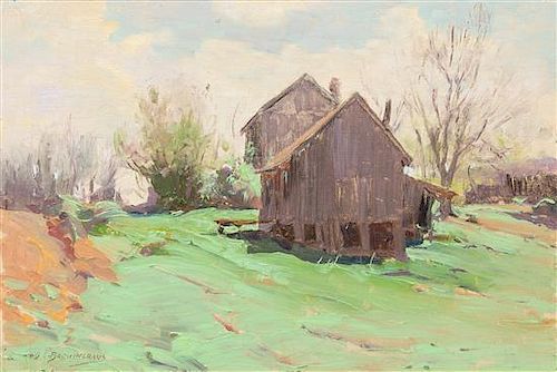 Oscar E. Berninghaus, (American, 1874-1952), Barn