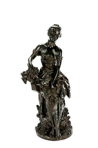 After Hippolyte Moreau, "Seated Figure" Bronze