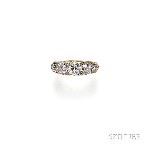 18kt Gold and Diamond Five-stone Ring