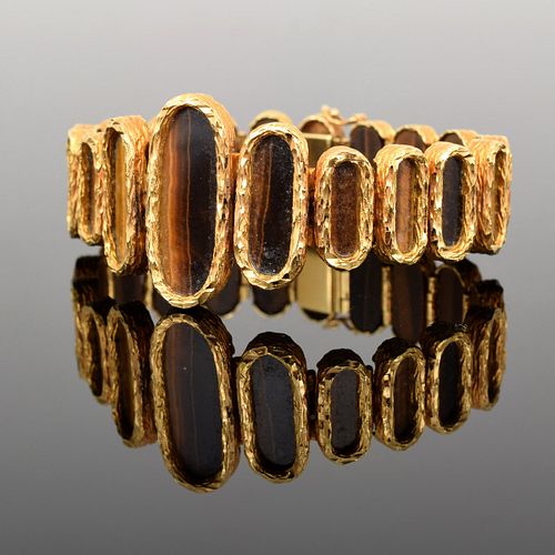 18K Gold & Tiger's Eye Bracelet