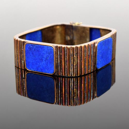 14k Gold & Lapis Lazuli Estate Bracelet