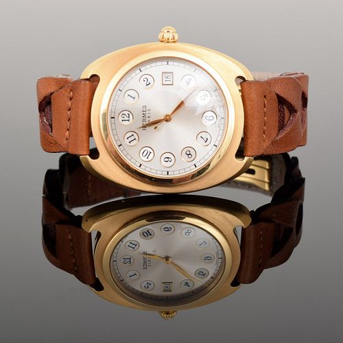 Hermes "Dressage" Watch, 18K Gold