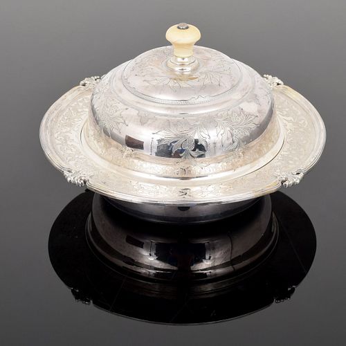 Mappin & Webb "Charles II" Sterling Silver Butter Dish