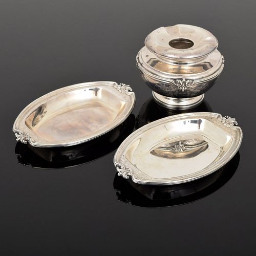 3 Mappin & Webb "Charles II" Sterling Silver Ashtrays