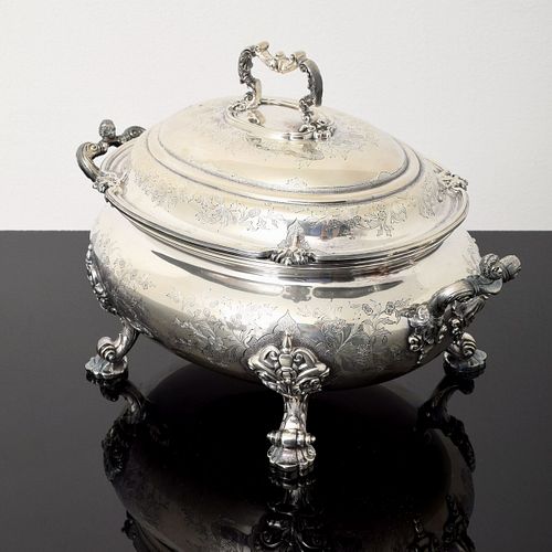 Large Mappin & Webb "Charles II" Sterling Silver Soup Tureen