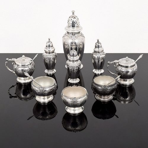 Mappin & Webb "Charles II" Sterling Silver Table Accessories 