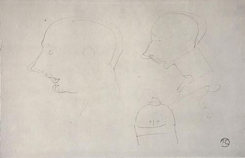 Henri Toulouse-Lautrec (After) - Three Head Studies