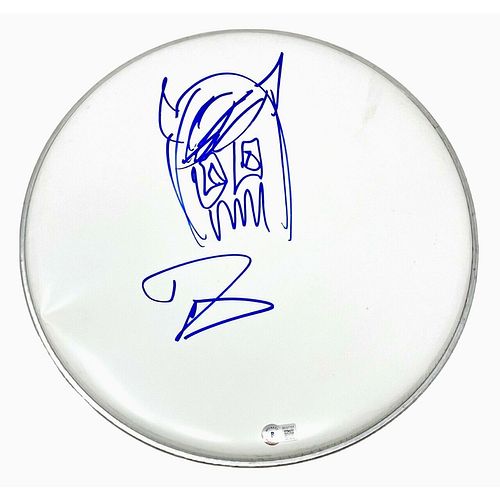 Dave Grohl Signed Autograph 14" Drumhead Hand Drawn Sketch Nirvana Beckett COA
