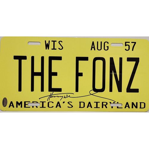 HENRY WINKLER Signed Autograph Metal License Plate THE FONZ Schwartz Happy Days
