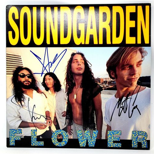 Chris Cornell, Kim Thayill & Matt Cameron Signed Soundgarden Flower Album LP (JSA LOA)