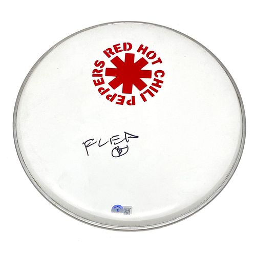 Flea Red Hot Chili Peppers Signed Autographed 12" Drumhead Beckett COA
