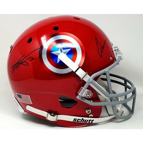 Chris Evans & Anthony Mackie Dual Signed Captain America Helmet (Beckett COA)