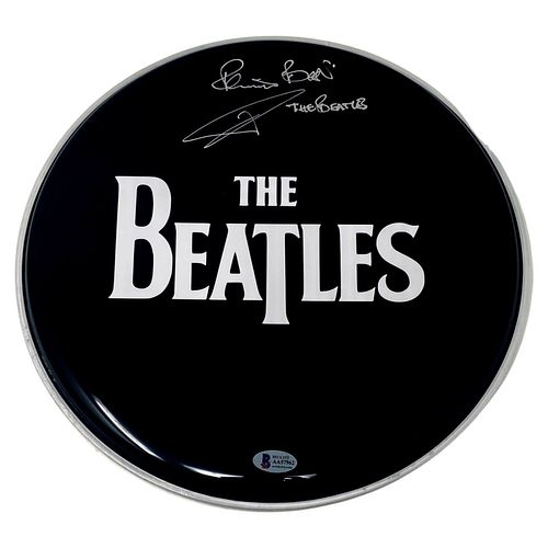 Pete Best The Beatles Signed Autographed 12" Drumhead Drummer Beckett COA