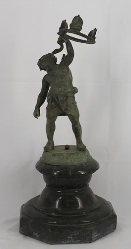 18th/19th Century Bronze Sculpture on Marble Base.