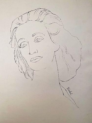 Andy Warhol Drawing, Portrait of Doris Humphrey