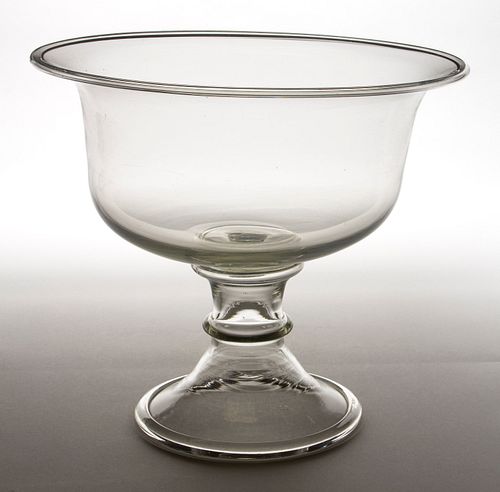 FREE-BLOWN GLASS LARGE OPEN COMPOTE