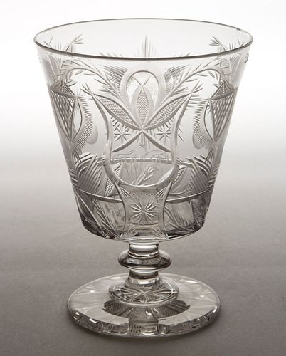 FREE-BLOWN AND CUT GLASS RUMMER
