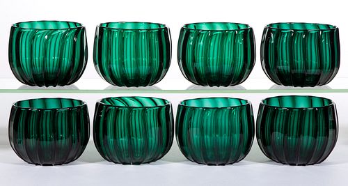 PATTERN-MOLDED SET OF EIGHT BOWLS