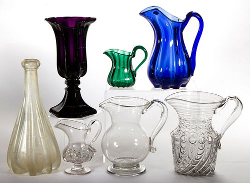 ASSORTED GLASS ARTICLES, LOT OF SEVEN