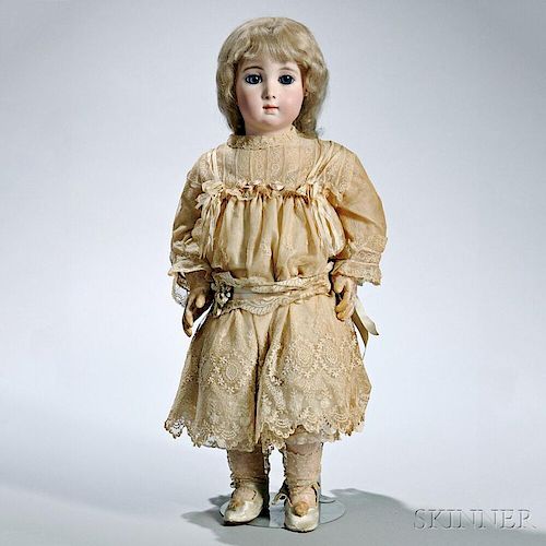 Large Bébé Jumeau Triste or "Long Face" Bisque Head Doll