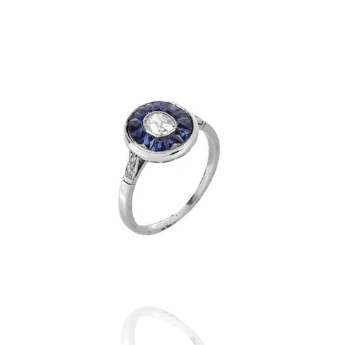Diamond, Sapphire and Platinum Ring for sale at auction on 16th ...