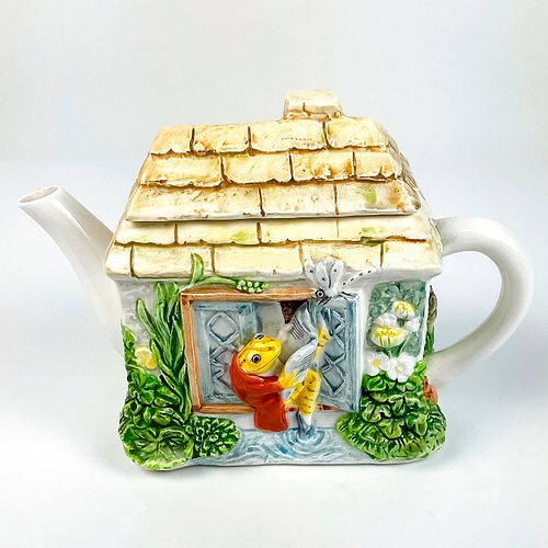 Vintage Schmid Ceramic House Tea Pot Music Box, Mr. Frog