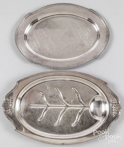 Five silver plated platters