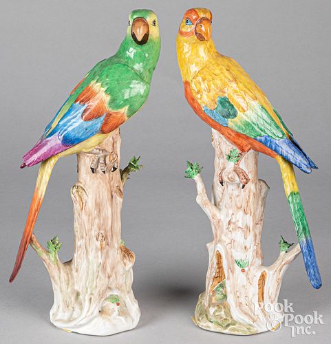 Pair of Dresden porcelain bird figures