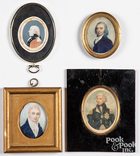 Four miniature portraits