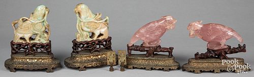 Chinese carved lamp bases
