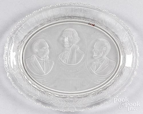 Memorial tray for Grant, Washington, and Lincoln