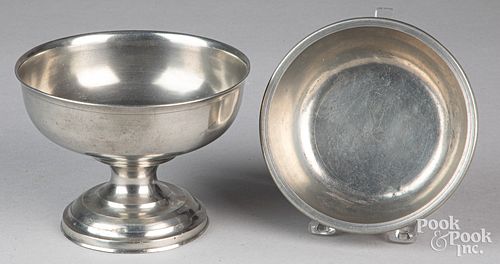 Philadelphia pewter footed bowl by L. L. Williams