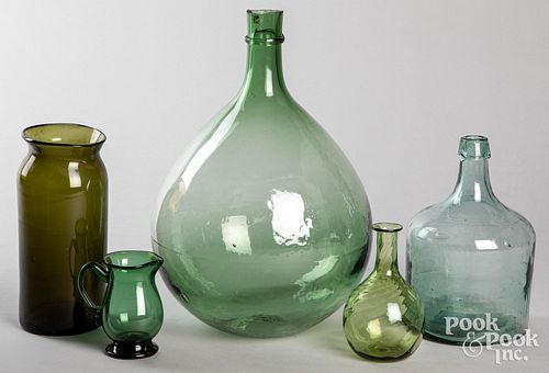 Group of colored glass