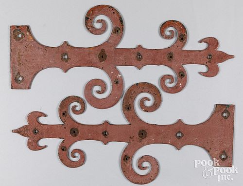 Pair of large iron hinges