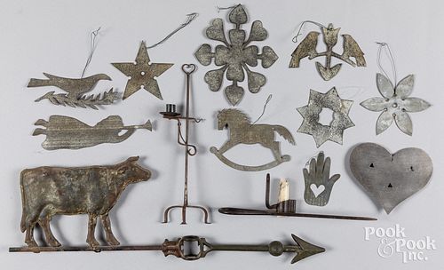 Metalware, to include a cow weathervane