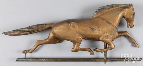 Full bodied copper horse weathervane