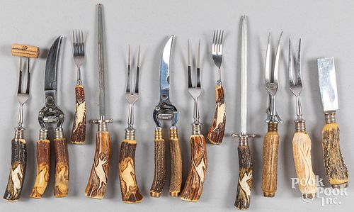 Antler handled carving utensils.