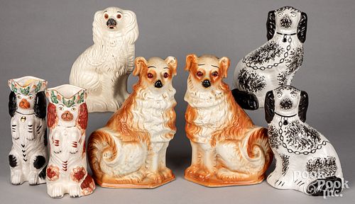 Staffordshire style dogs and spaniels