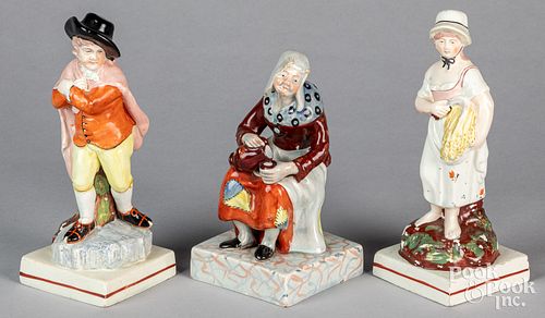 Three pearlware figures