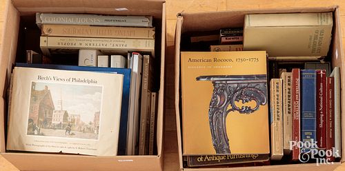 Large group of reference books on antiques