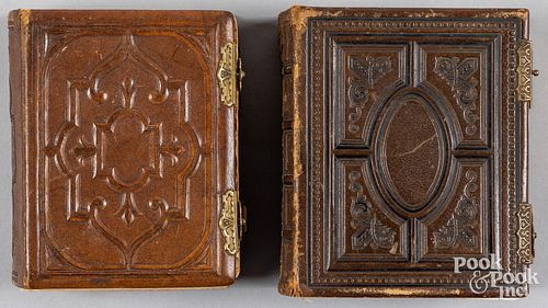Two Victorian photo albums, with tintypes and CDVs