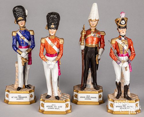 Four French porcelain soldier figures