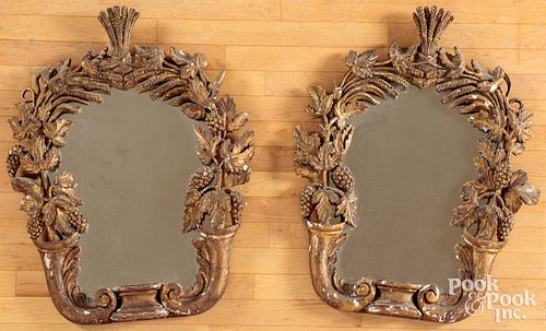 Pair of giltwood mirrors, early 20th c.